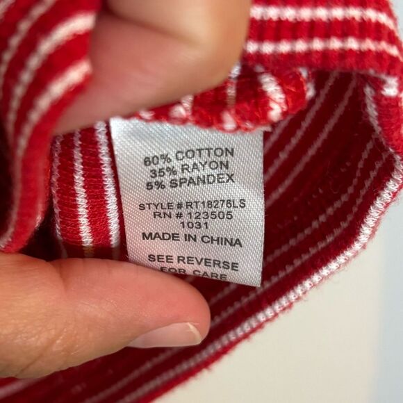 Heart & Hips Red Striped Cropped Long Sleeve Top Size Small - Picture 5 of 7